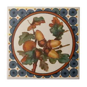 #5 of 5 Repro 1890s Doulton Lambeth Hand painted Ceramic Tile