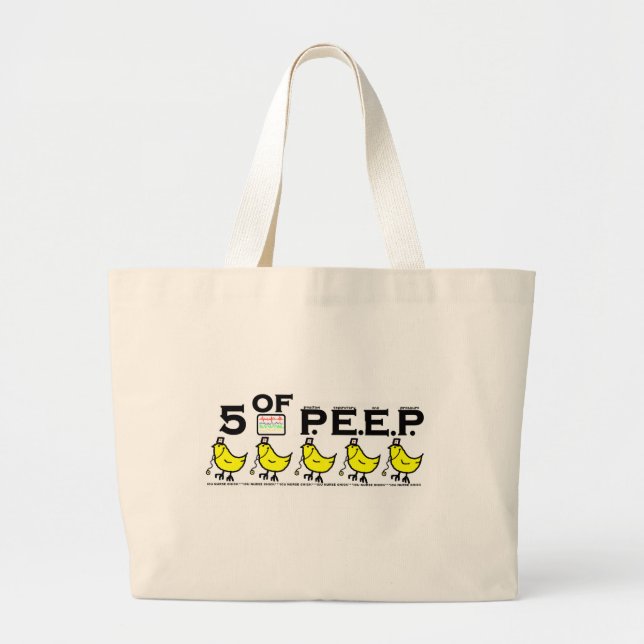 5 of P.E.E.P. Large Tote Bag (Front)