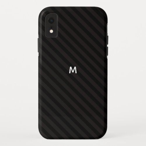 5 Option Modern Monogram Black Stripes iPhone XR Case