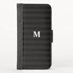 5 Option Modern Monogram Black Stripes Case-Mate iPhone X Wallet Case<br><div class="desc">Black stripes monogram phone case.  Choose from any option to personalize or use a combination of them to make art- have fun. iphone 11 case or samsung case.</div>