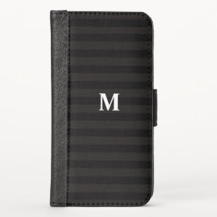 5 Option Modern Monogram Black Stripes Case-Mate iPhone X Wallet Case