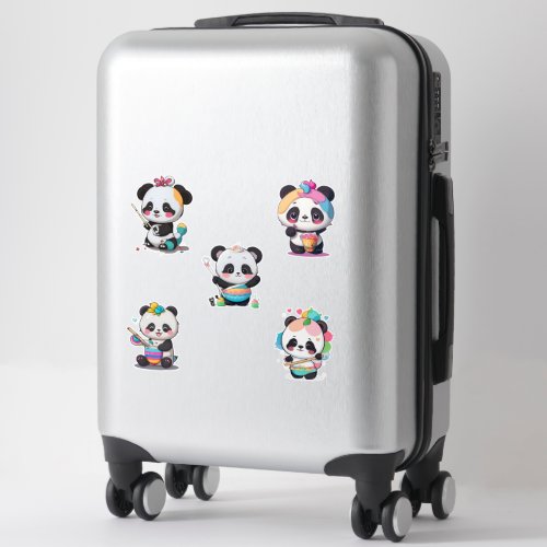5 osos panda kawaii sticker