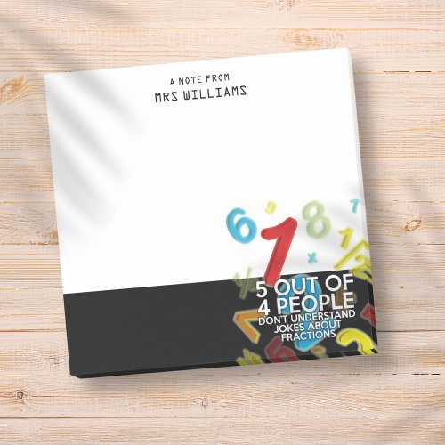 5 OUT OF 4 PEOPLE Math Quote Personalized Post_it Notes