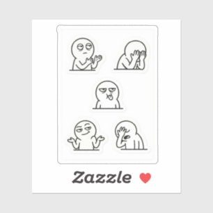5 Pack Meme Stickers   Sarcastic Reaction Faces