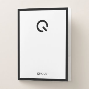 5-Pack White w/ Border Minimalist Pocket Folders