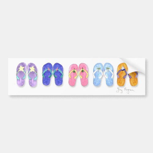 5 Pairs of Flip_Flops Bumper Stickers