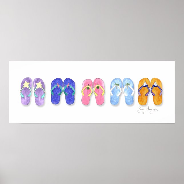 5 Pairs of Flip-Flops Posters & Prints (Front)