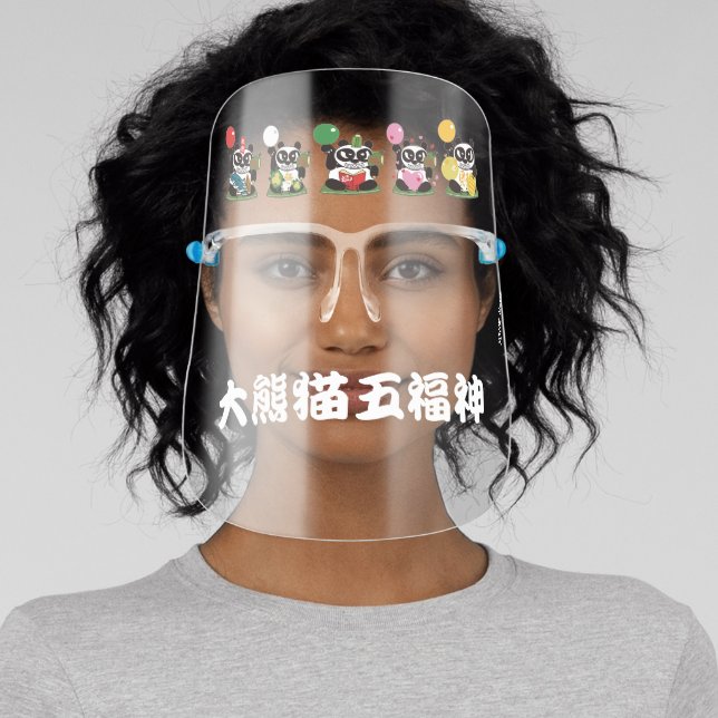 5 panda gods with your name face shield (Insitu)