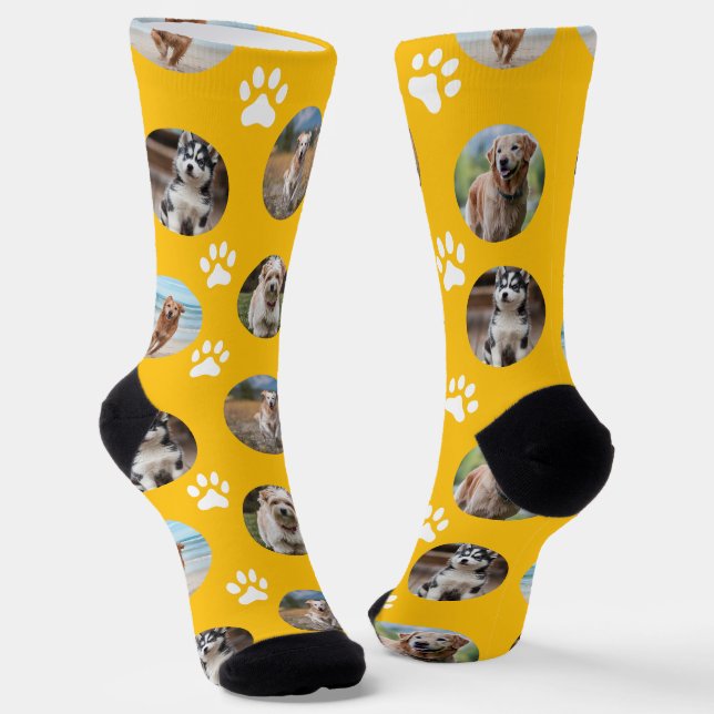 5 Pet Photo Collage Template Make Your Own Yellow  Socks (Angled)