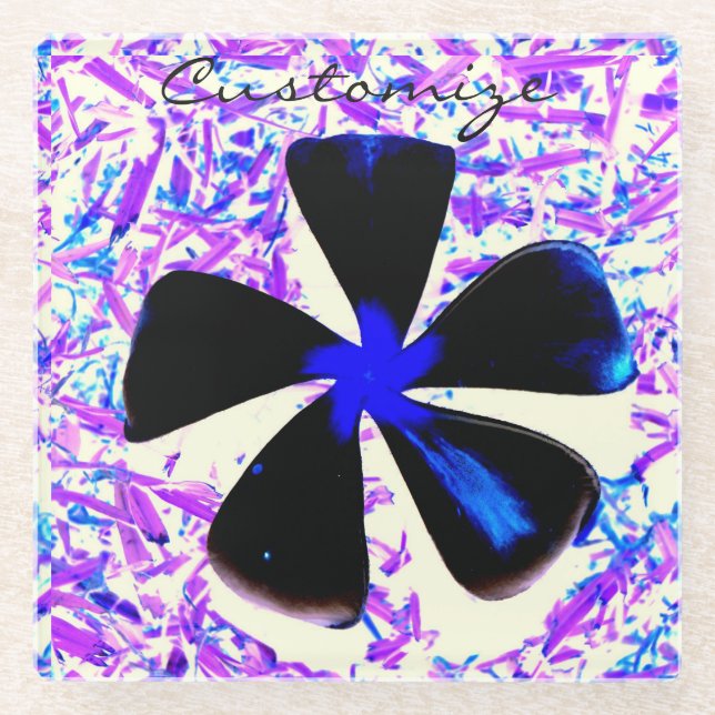 5 petal pinwheel flower Thunder_Cove Glass Coaster (Front)