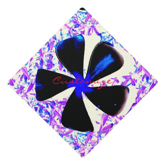 5 petal pinwheel flower Thunder_Cove Graduation Cap Topper (Front)