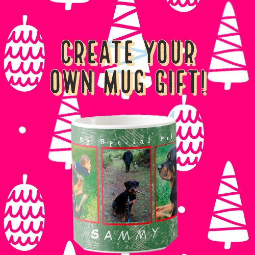 5_photo 2_text personalize Holiday Pet Family Pix Coffee Mug