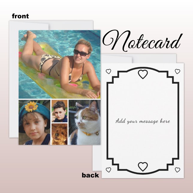 5 photo add message black text flat note card (Creator Uploaded)
