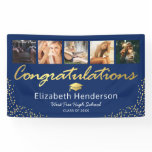 5 Photo Blue Gold Graduation Party Banner 5 Photo Blue Gold Graduation Party Banner