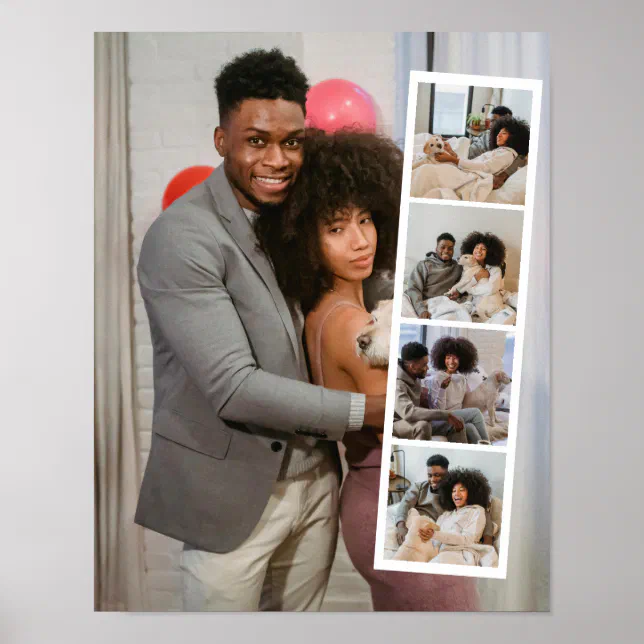5 Photo Booth Modern Personalized Poster | Zazzle