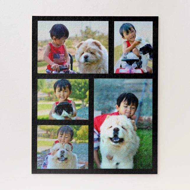 5 Photo Challenging Customized Image Collage Jigsaw Puzzle (Vertical)