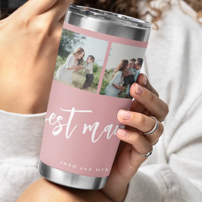 5 photo collage best mama ever personalized  insulated tumbler (Creator Uploaded)