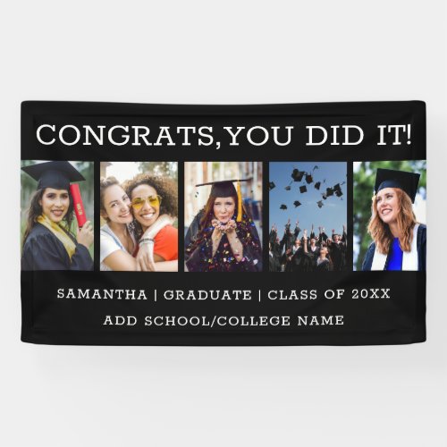 5 Photo Collage Congrats Graduate 2023 Graduation Banner