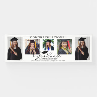 5 Photo Collage Congrats Graduate 2026 White Banner