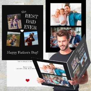 5 photo collage Father's Day best dad ever custom Card