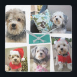 5 Photo Collage Funky Mid Century Modern Angles Square Wall Clock<br><div class="desc">Use five pictures to make a unique and crazy photo collage. You may need to try a few photos to see which ones work in the different areas. If you need to move anything around, click on the customize button to make changes.</div>