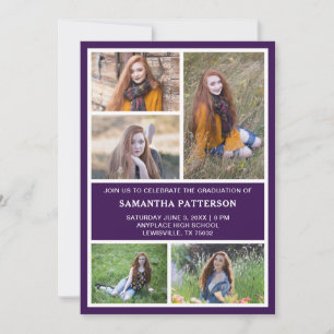 5 Photo Collage Graduation Ceremony Invitation