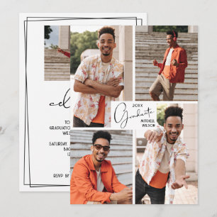5 Photo Collage Graduation Party Invitation