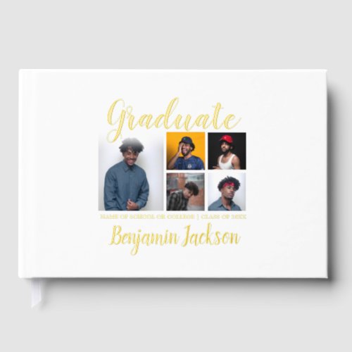 5 Photo Collage Guest Graduation Foil Guest Book