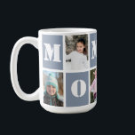 5 Photo Collage Heart Dusty Blue Mother's Day Coffee Mug<br><div class="desc">5 Photo Collage Heart Dusty Blue Mother's Day Coffee Mug</div>
