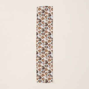 5 Photo Collage Honeycomb Hexagon Pattern - white Scarf
