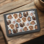 5 Photo Collage Honeycomb Hexagon Pattern - white Trifold Wallet<br><div class="desc">5 Photo collage in a layout that includes a honeycomb pattern made with all of the photos. Add your favorite pics to this fun template. You can use square photos or any photos for this grid. --
The white background can be changed when you visit the advanced design area.</div>