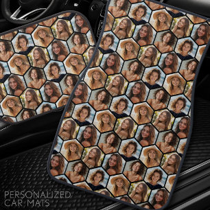 5 Photo Collage Honeycomb Pattern BE Patient Car Floor Mat
