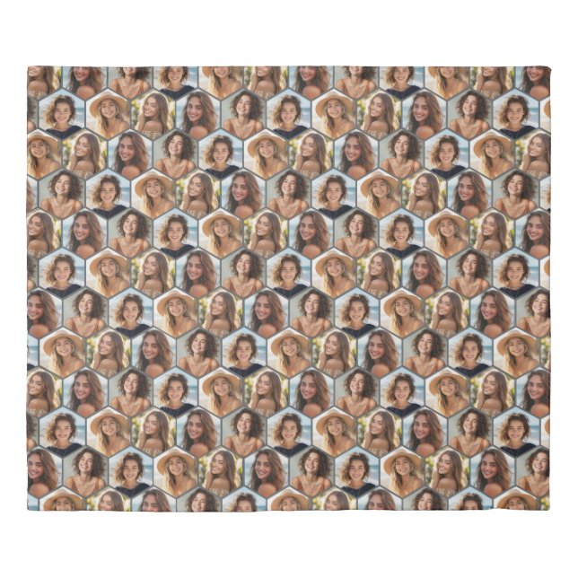 5 Photo Collage Honeycomb Pattern BE Patient  Duvet Cover (Front)
