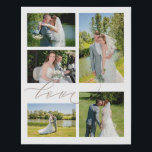 5 Photo Collage Love Script Typography Wedding Faux Canvas Print<br><div class="desc">Keep your wedding day memories alive and on display - choose five of your favorite wedding pictures, and easily swap them in to the sample templates shown. There are 3 pictures of landscape orientation, one of portrait orientation and one of square orientation. You can try adding a landscape or portrait...</div>