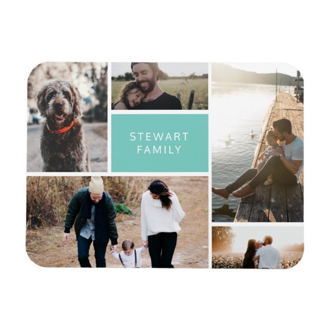 5 Photo Collage Magnet (Horizontal)