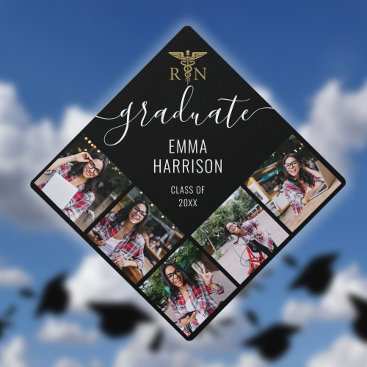 5 Photo Collage Medical Nursing Graduate Name Graduation Cap Topper