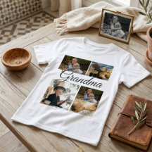 5-Photo Collage Modern Layout Custom Tee for Famil