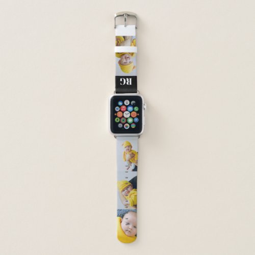5 Photo Collage Monogrammed Template Personalized Apple Watch Band