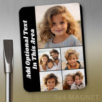 5 Photo Collage Optional Text - can edit black