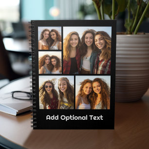 5 Photo Collage Optional Text -- CAN Edit Color Notebook