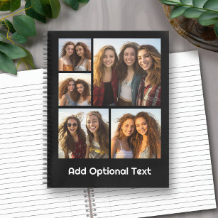 5 Photo Collage Optional Text -- CAN Edit Color Notebook