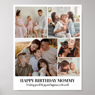 5 Photo Collage Personalized Picture Grid Custom Poster