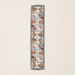 5 Photo Collage - Pics facing both ways - grey Scarf<br><div class="desc">You can use square or selfie photos for this design. Use five square photos to create a unique and personal gift. If you need to adjust the pictures,  click on the customize tool to make changes.</div>