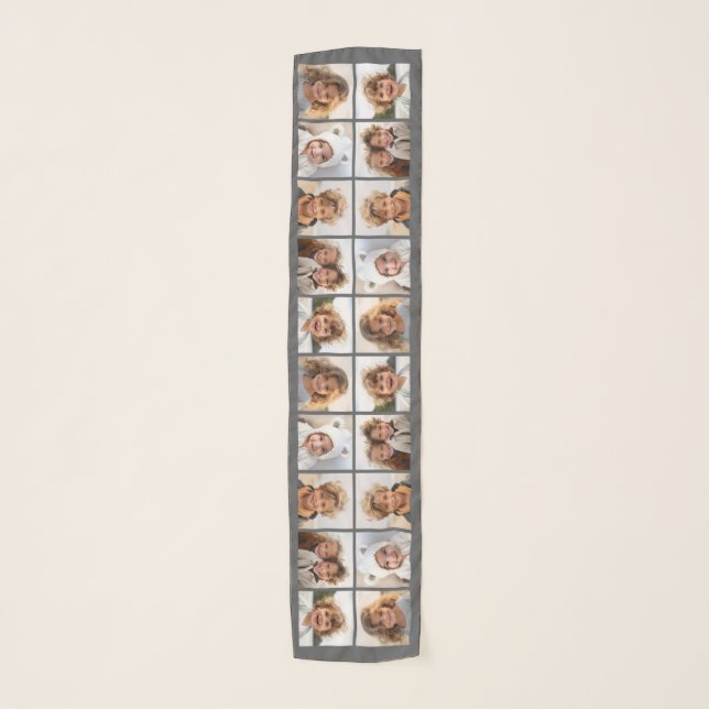 5 Photo Collage - Pics facing both ways - grey Scarf (Front)