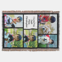 5 Photo Collage Picture Father's Day Throw