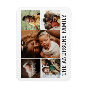 5 photo collage template family  magnet