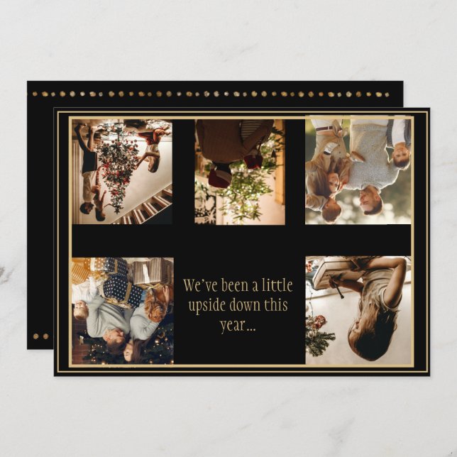5 Photo Collage Upside Down Christmas Xmas Holiday (Front/Back)