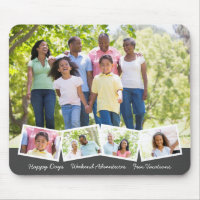 5 Photo Collage Zigzag Photo Strip and Custom Text Mouse Pad