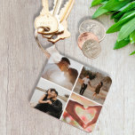 5 Photo Custom Collage Personalized Keychain<br><div class="desc">Create a Custom Photo Collage unique customized personalized 5 Photo keyring from Ricaso</div>