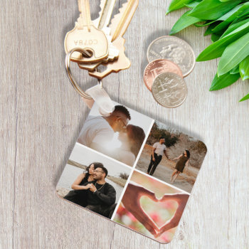 5 Photo Custom Collage Personalized Keychain by Ricaso at Zazzle